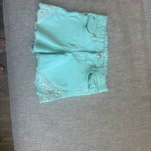 Lee kids Mint Crochet-Trim Jean Shorts